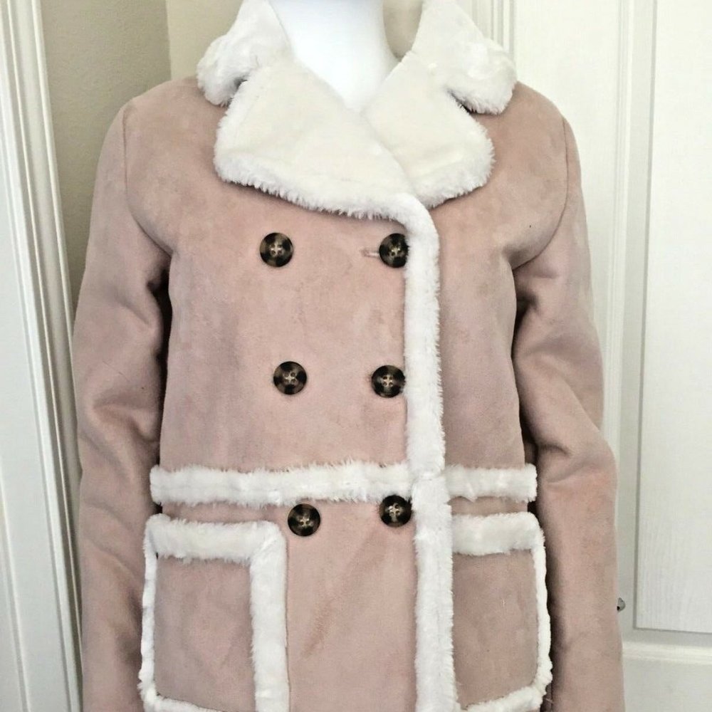 FOREVER 21 Pink Double-breasted Button Down Coat